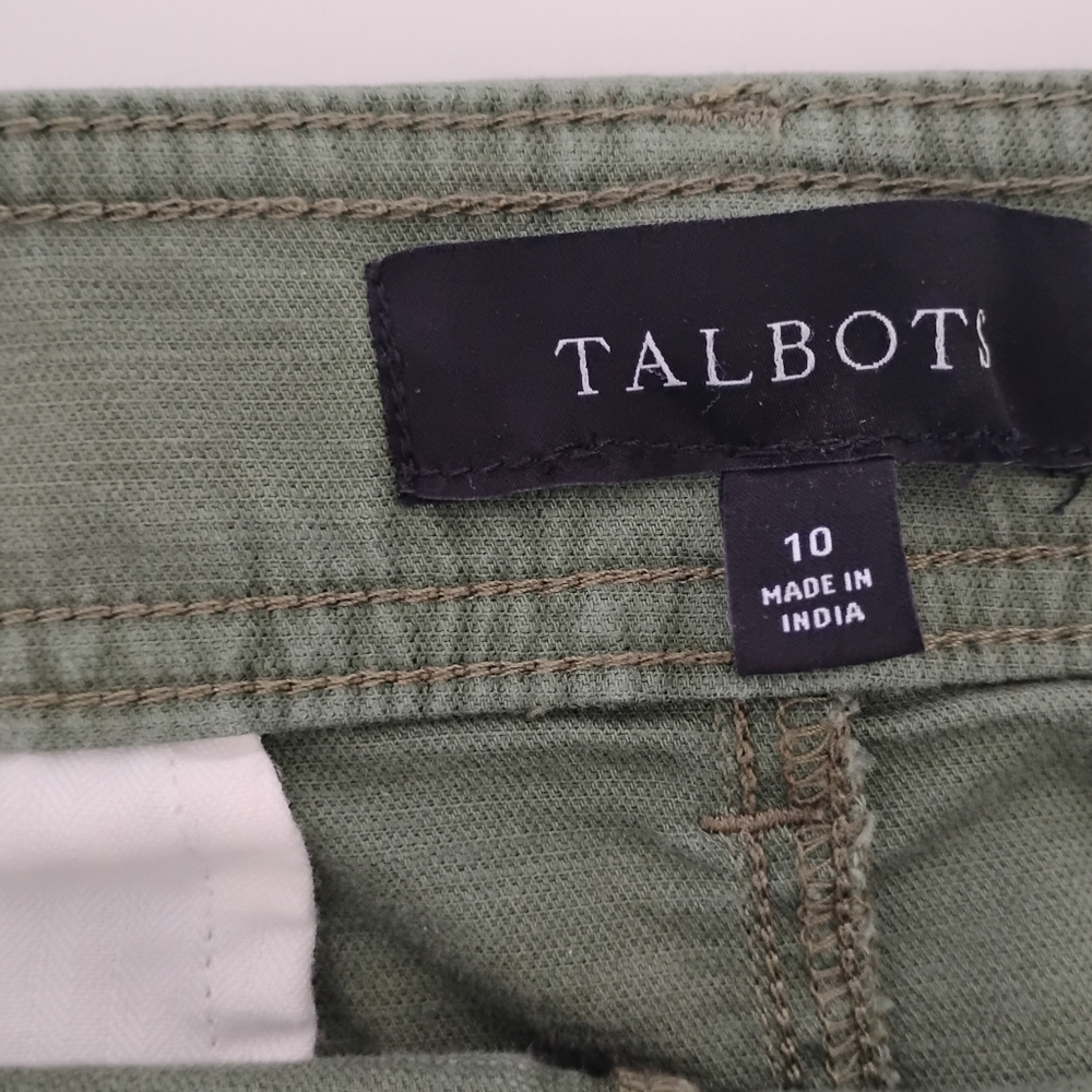 Talbots Military Safari Inspired Cotton Skirt Tie Belt Army Green Classic Sz 10 - Picture 12 of 16